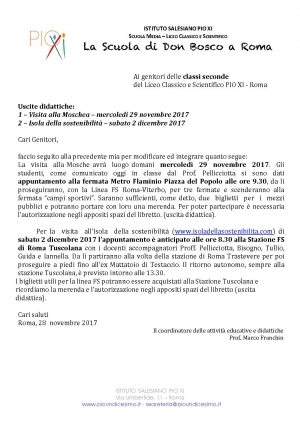 uscite didattiche secondi anni liceo
