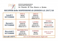 Calendario Sospensioni di giudizio